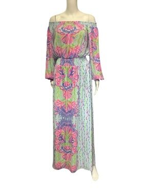 Lilly Pulitzer Floral Print Long Dress Size: M